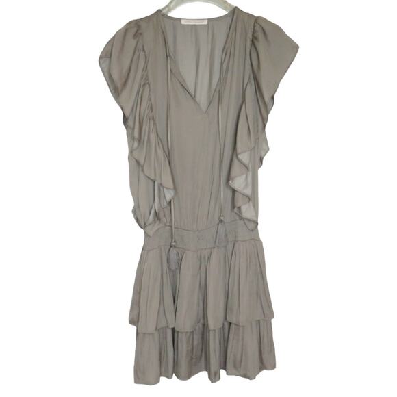 Pookie & Sebastian Dress, Drop Waist Ruffle, Tiered, Dress, Party Grey S NWOT - Picture 1 of 9